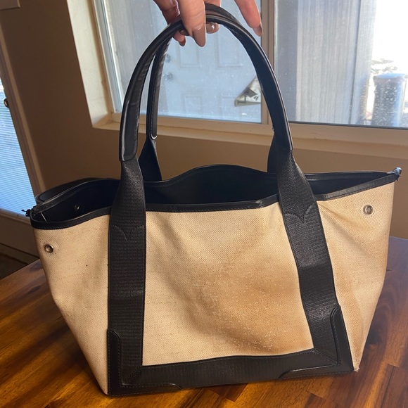 Balenciaga Paris Tote Bag Handbag Black and Cream Authentic - Picture 4 of 12